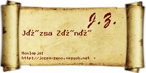Józsa Zénó névjegykártya